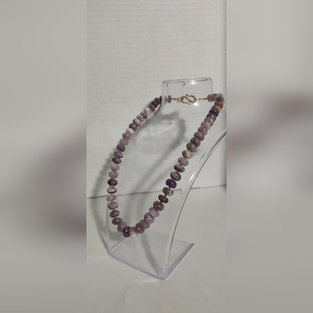 Handmade silk knotted necklace